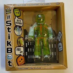 STIKBOT Poseable Action Motion Stop Animation Green Figure  NEW